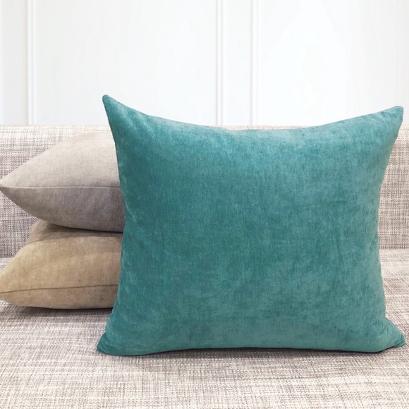 1 Rodeo Home Chenille Accent Square Throw Aqua Turquoise Pillows 24" x 24" - Picture 9 of 10